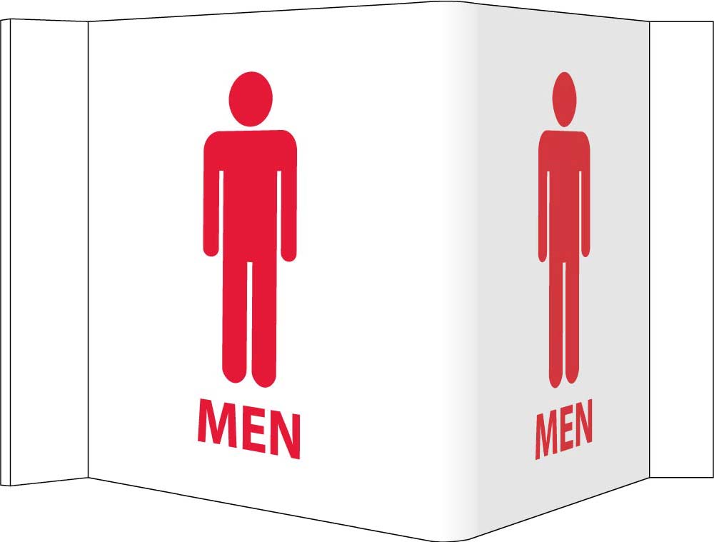 3-View Men Sign-eSafety Supplies, Inc