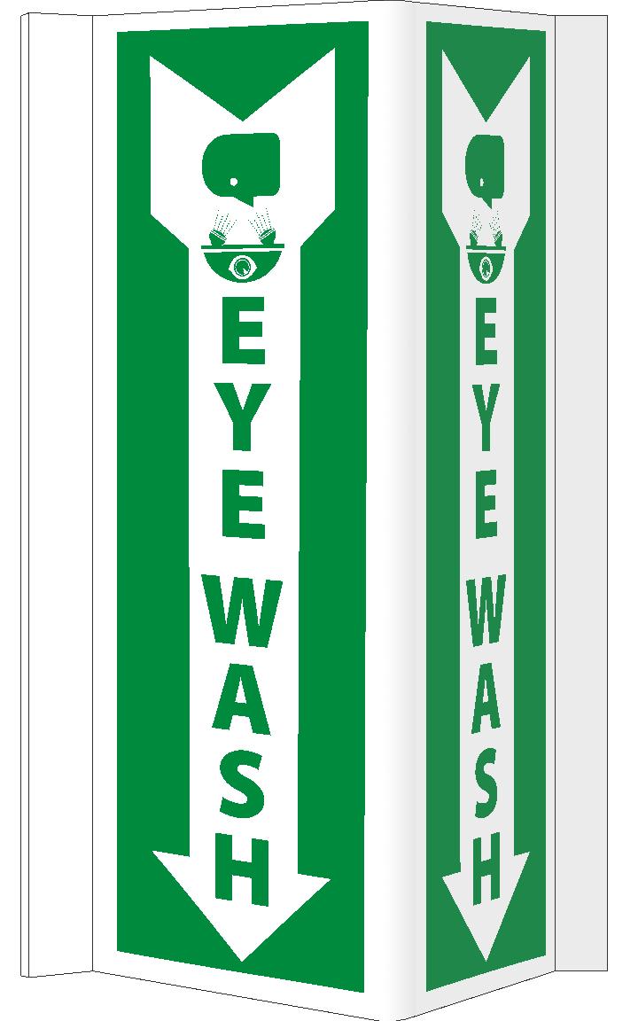 Visi, Graphic Eyewash, 16X9,Rigid Vinyl Sign - VS53-eSafety Supplies, Inc