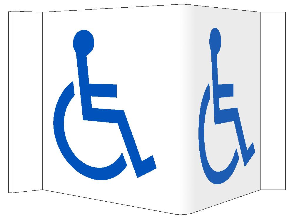 3-View Handicapped Sign-eSafety Supplies, Inc