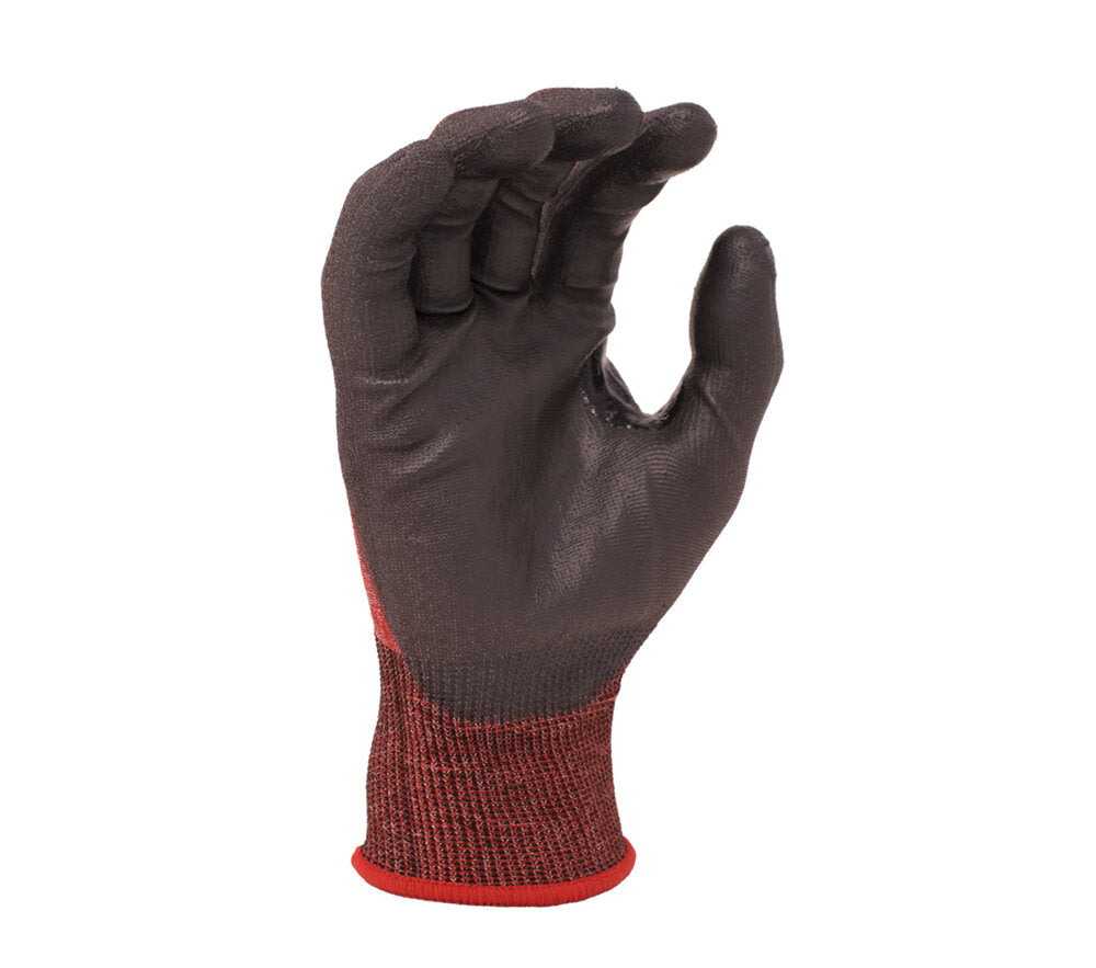 Versus Plus® - 18G Red Falstone® shell, Polyurethane palm coated, Reinforced Thumb Crotch, ANSI A4, Touchscreen compatible - Dozen