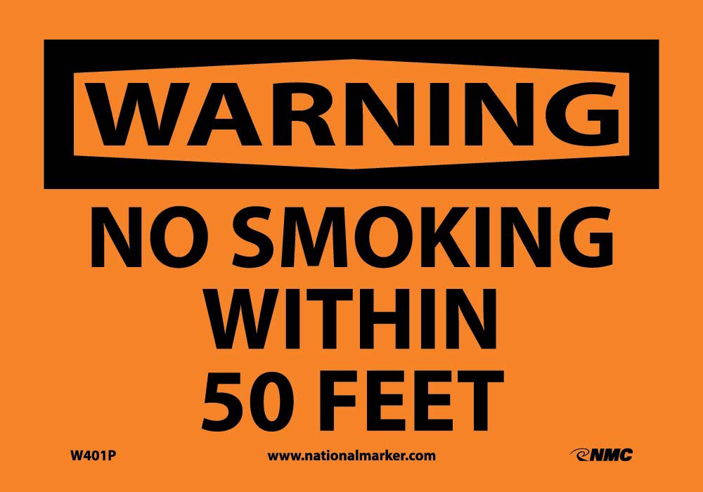Warning No Smoking Within 50 Feet Sign-eSafety Supplies, Inc