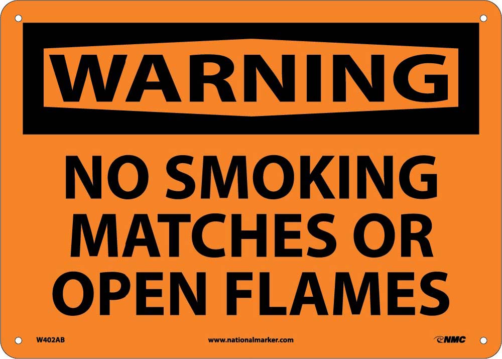 Warning No Smoking Matches Or Open Flames Sign-eSafety Supplies, Inc