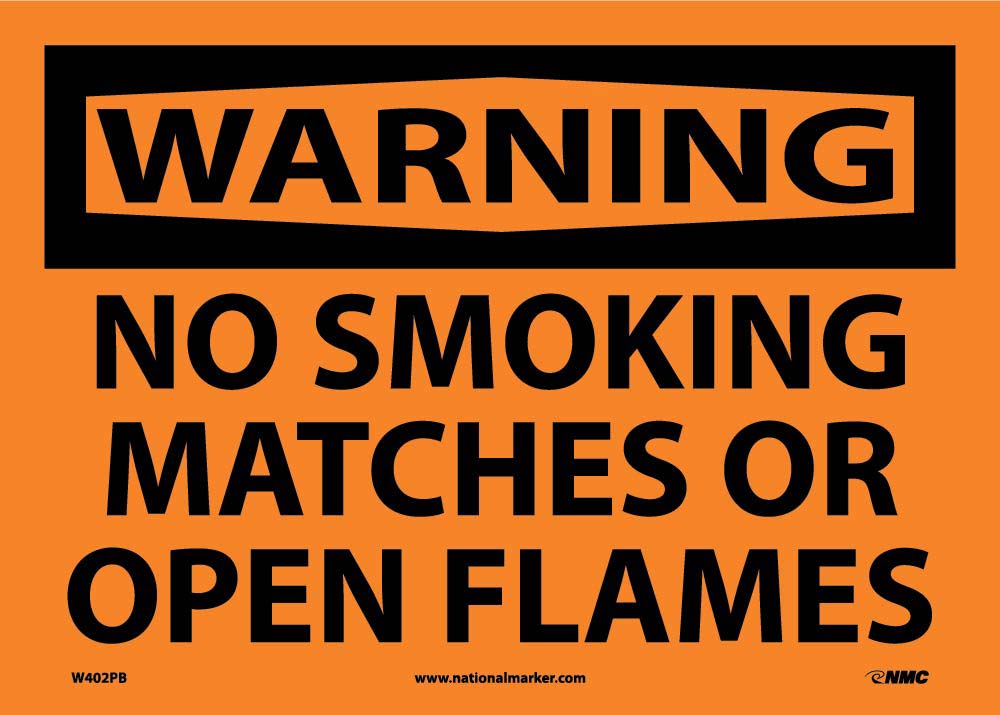 Warning No Smoking Matches Or Open Flames Sign-eSafety Supplies, Inc