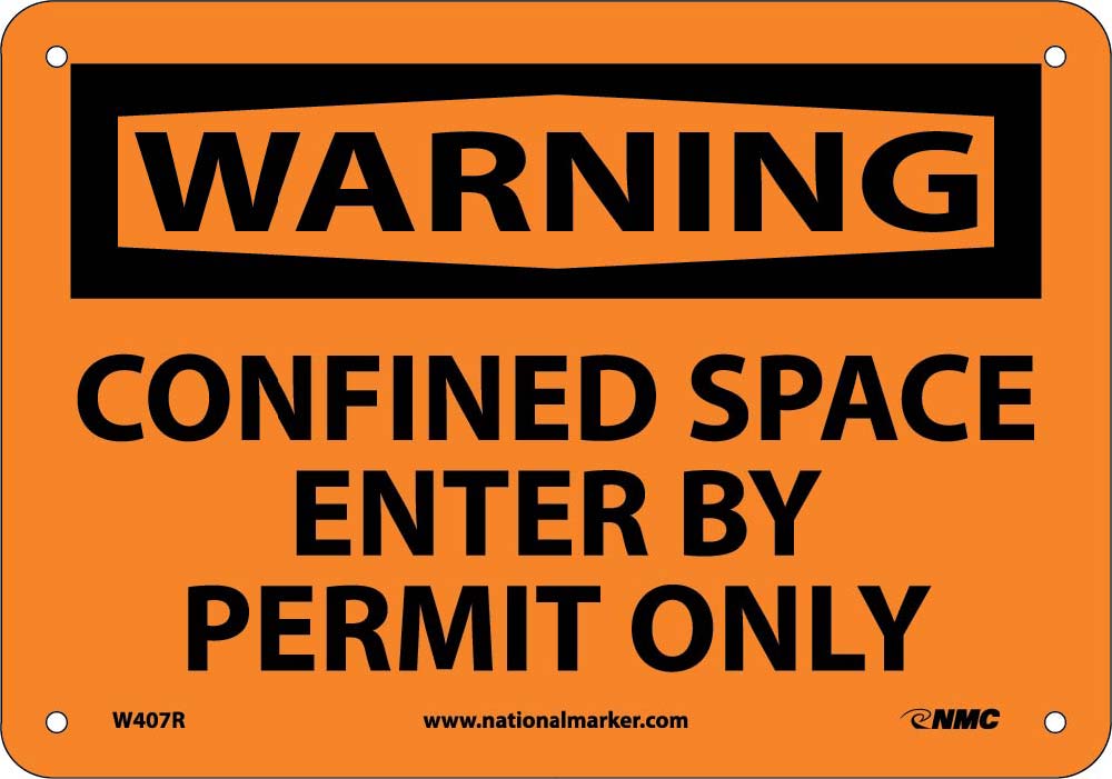 Warning Confined Space Enter By Permit Only Sign-eSafety Supplies, Inc