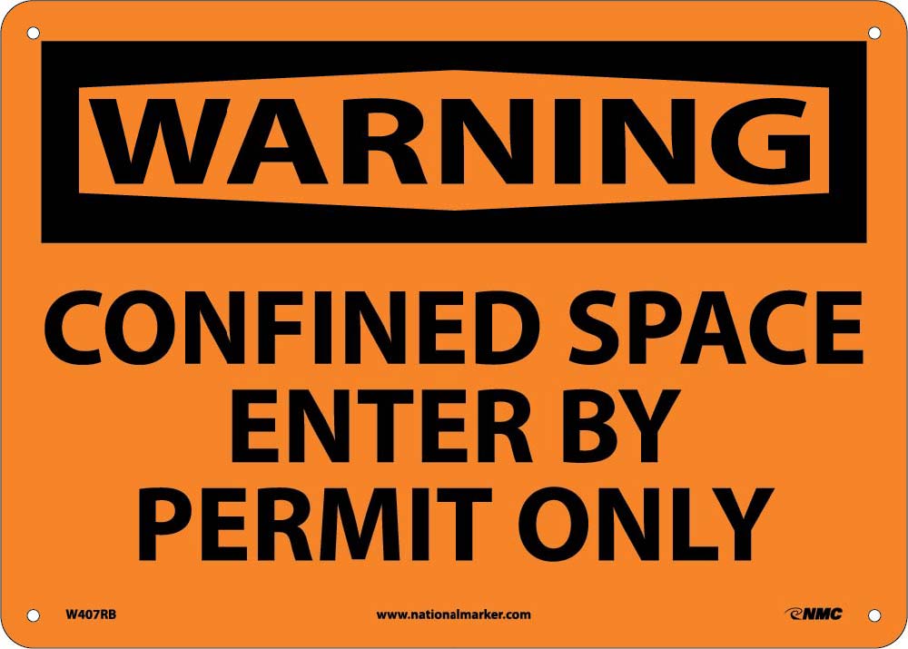 Warning Confined Space Enter By Permit Only Sign-eSafety Supplies, Inc