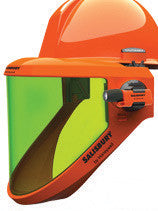 W H Salisbury Orange Hard Cap WIth Ratchet Suspension, Chin Gurad And AS1200 Series Arc Flash Faceshield-eSafety Supplies, Inc