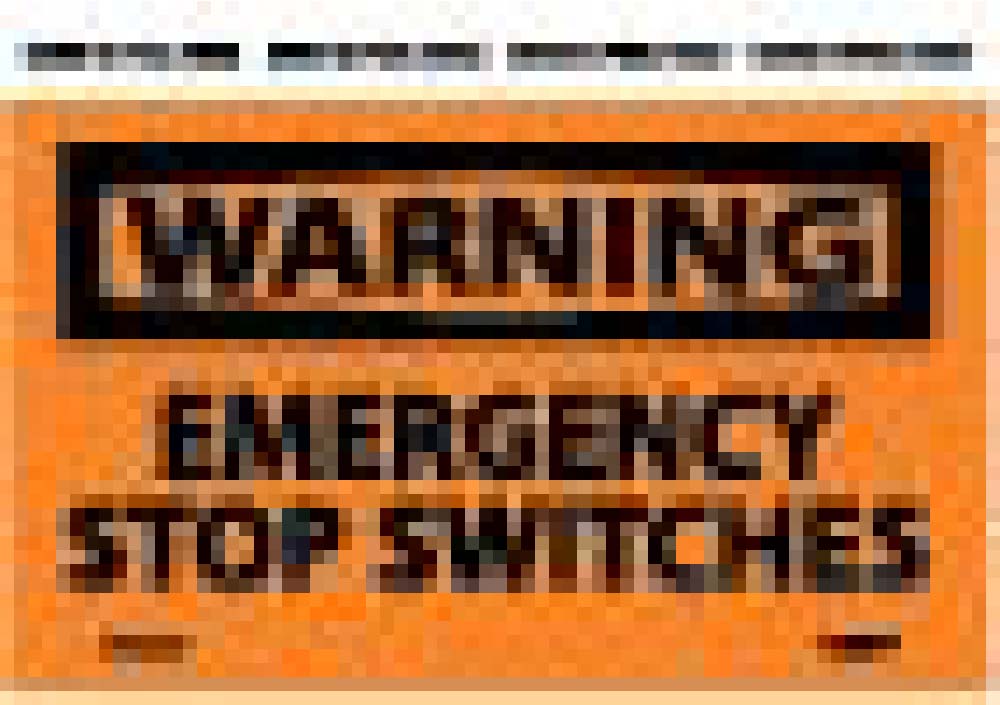 Warning Emergency Stop Switches Label - 5 Pack-eSafety Supplies, Inc
