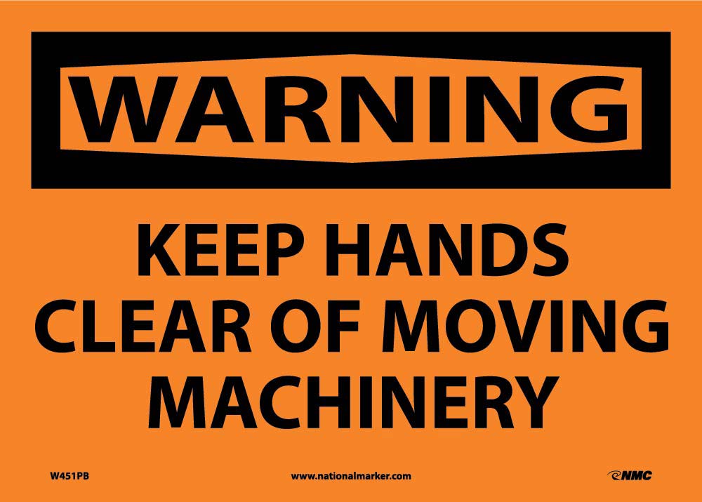 Warning Keep Hands Clear Of Moving Machinery Sign-eSafety Supplies, Inc