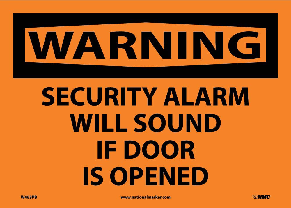 Warning Security Alarm Will Sound Sign-eSafety Supplies, Inc