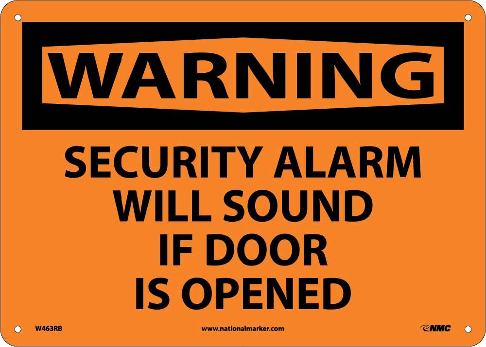 Warning Security Alarm Will Sound Sign