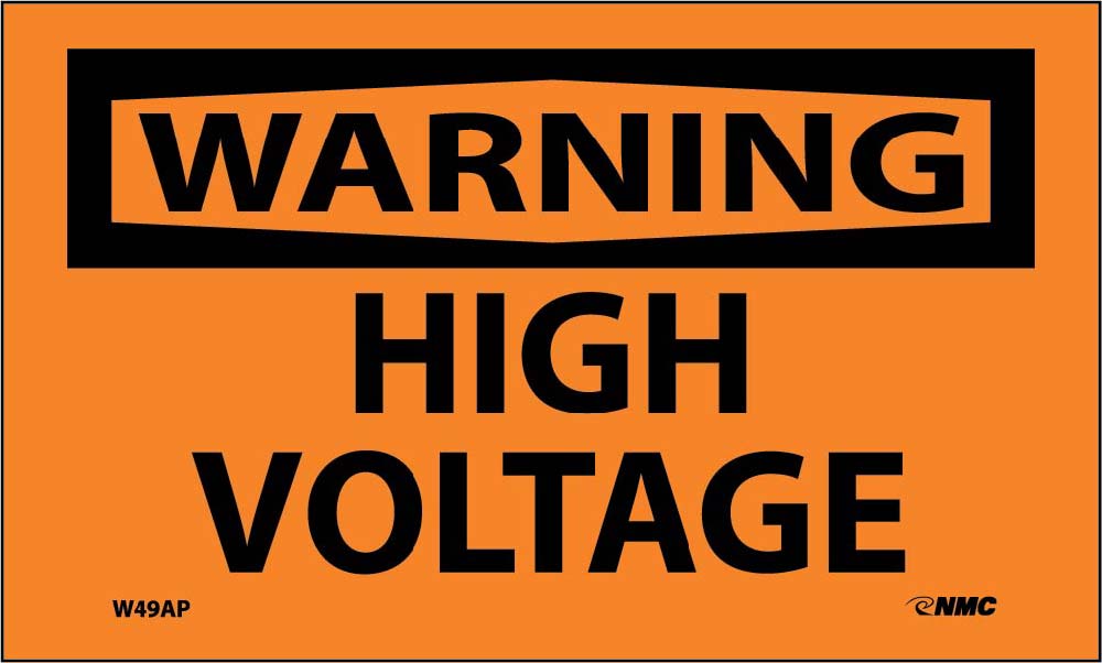 Warning High Voltage Label - 5 Pack-eSafety Supplies, Inc