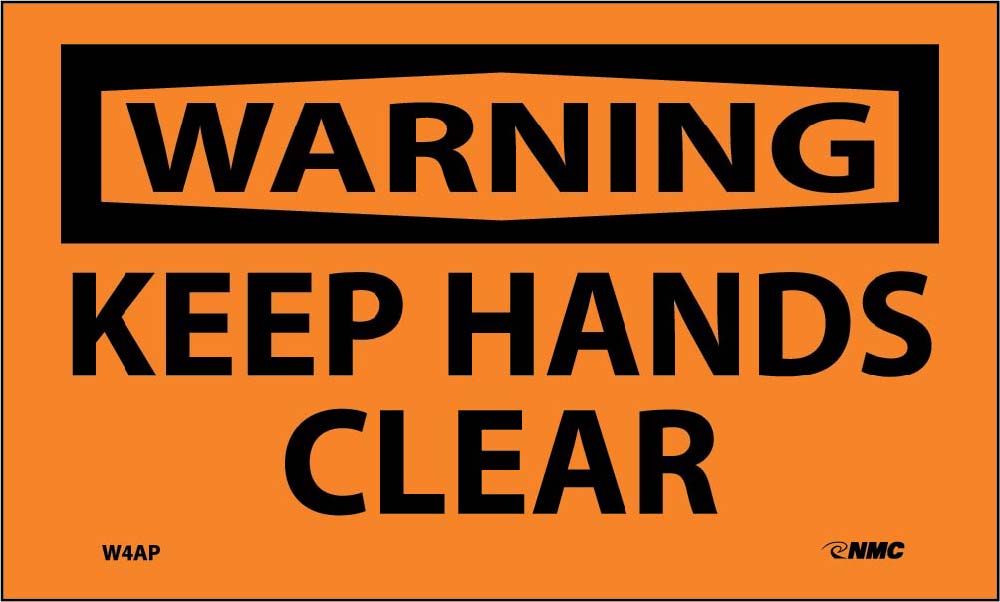Warning Keep Hands Clear Label - 5 Pack-eSafety Supplies, Inc