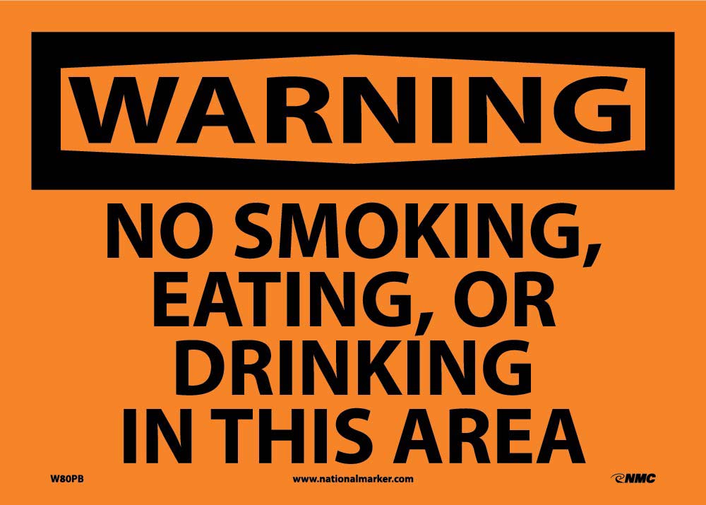 Warning No Smoking Eating Or Drinking Sign-eSafety Supplies, Inc