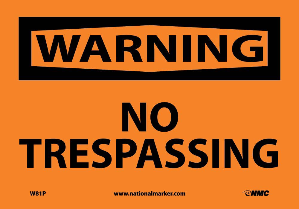 Warning No Trespassing Sign