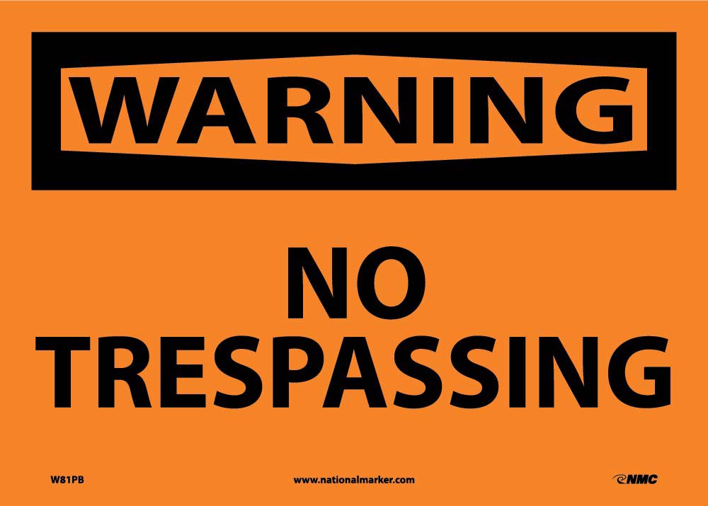 Warning No Trespassing Sign-eSafety Supplies, Inc