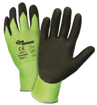 West Chester Medium Zone Defense 10 Gauge Cut Resistant Black Nitrile Dipped Palm Coated Work Gloves With Elastic Knit Wrist-eSafety Supplies, Inc