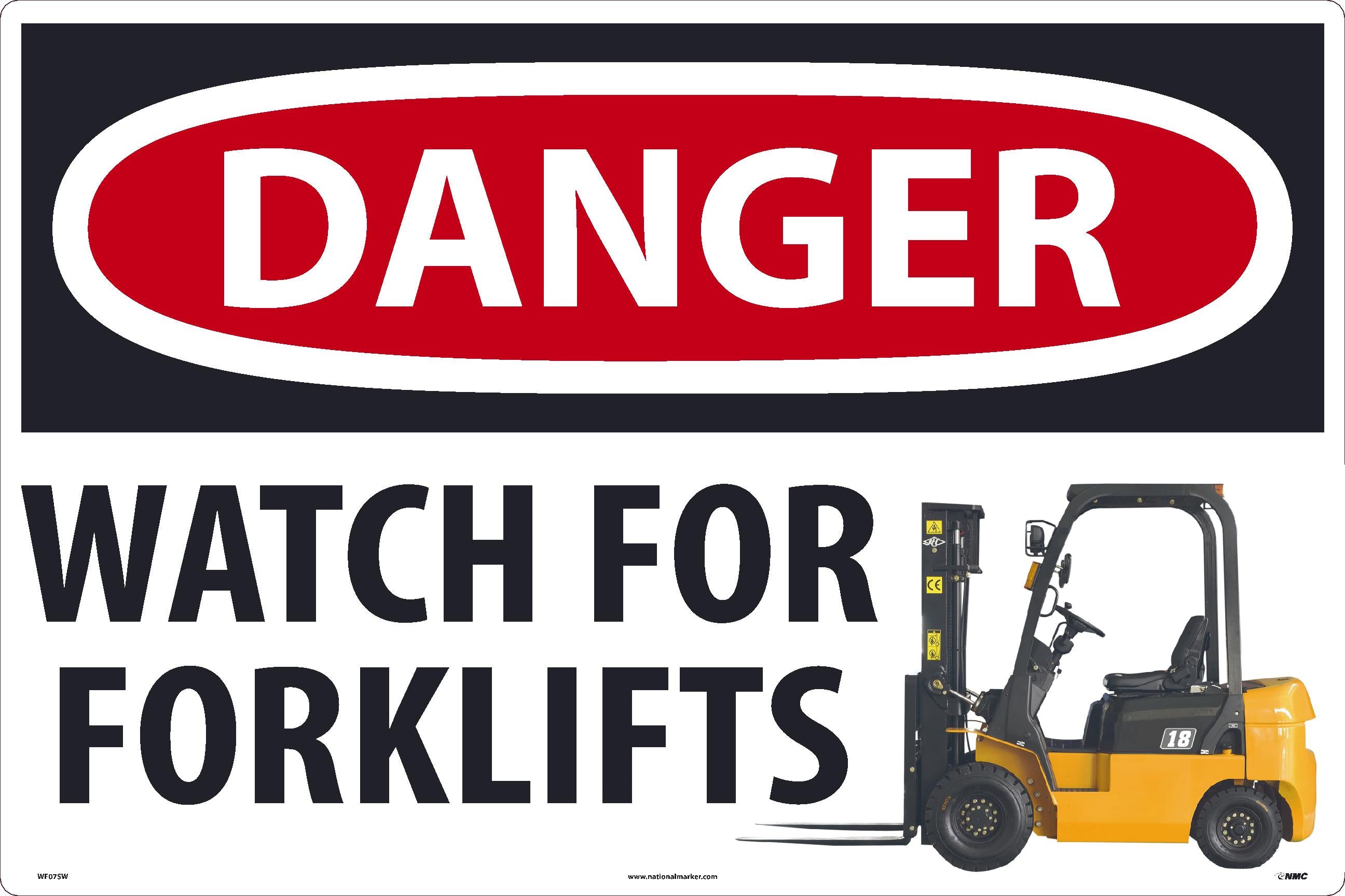 Danger Watch For Forklifts Large Floor And Wall Sign, 24X36, Sportwalk - WF07SW-eSafety Supplies, Inc