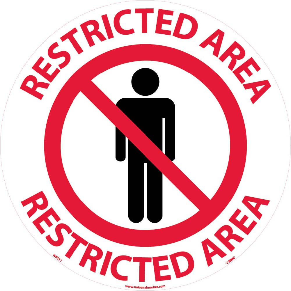Restricted Area Walk On Floor Sign-eSafety Supplies, Inc