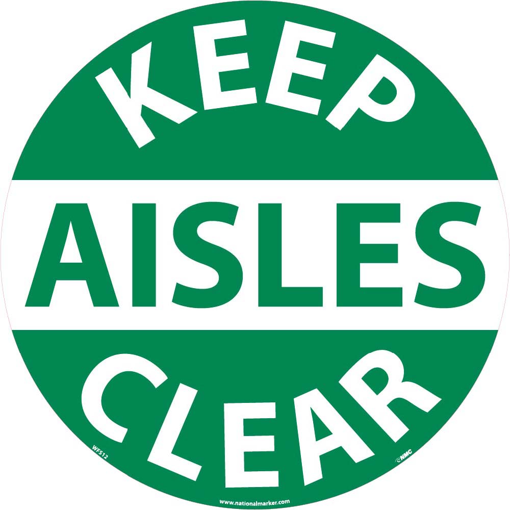 Keep Aisles Clear Walk On Floor Sign-eSafety Supplies, Inc
