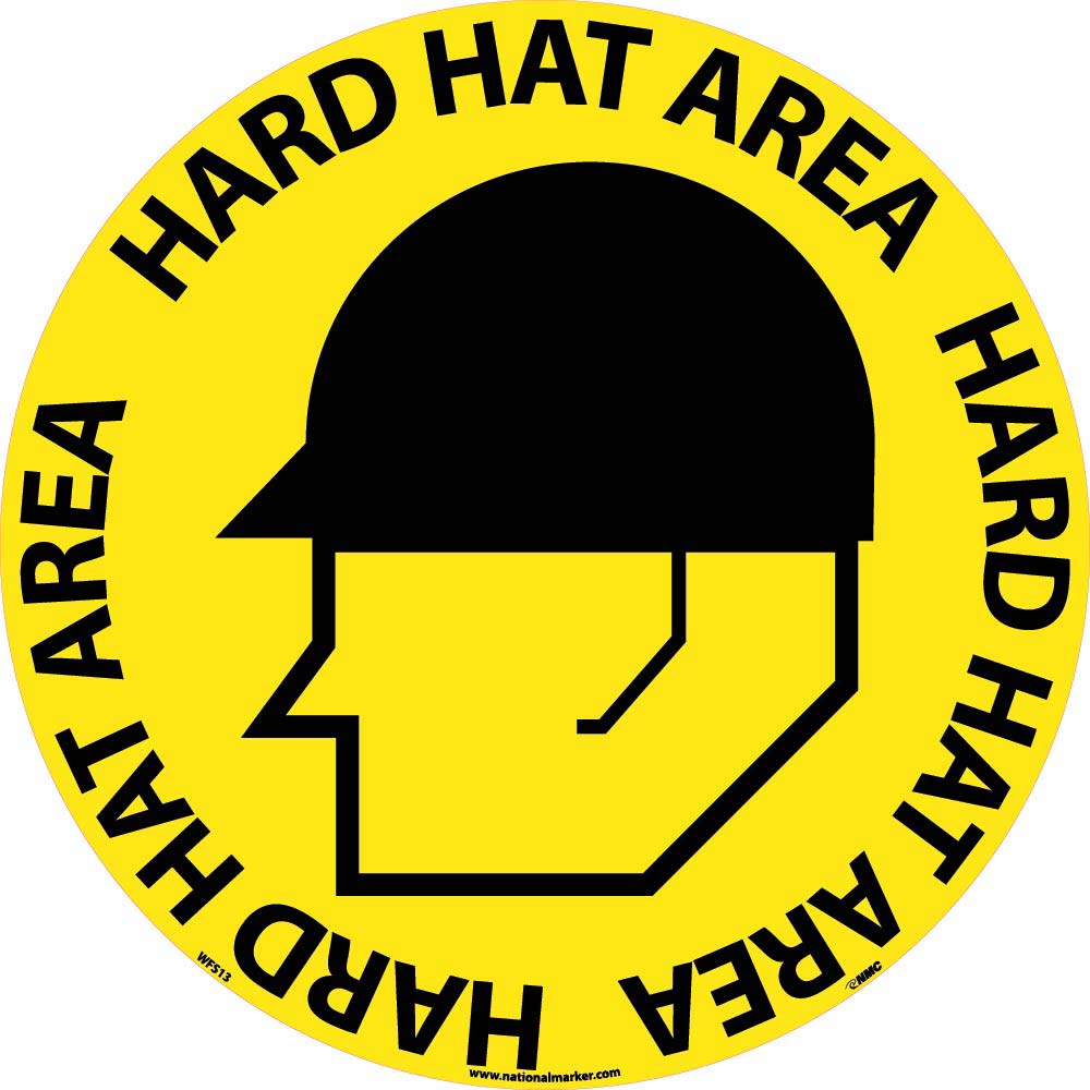 Hard Hat Area Walk On Floor Sign-eSafety Supplies, Inc