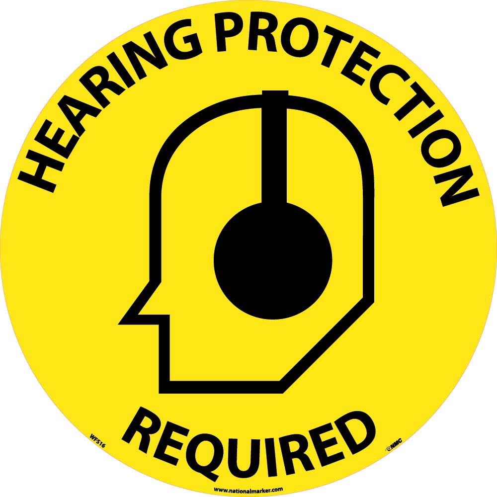 Hearing Protection Required Walk On Floor Sign-eSafety Supplies, Inc