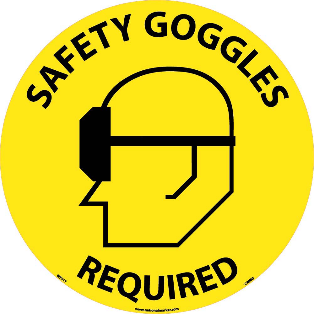 Safety Goggles Required Walk On Floor Sign-eSafety Supplies, Inc