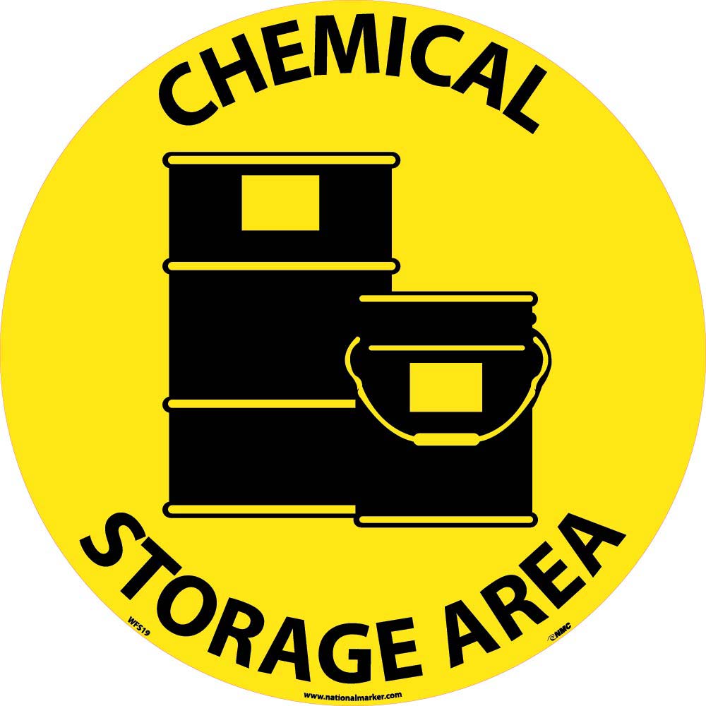 Chemical Storage Area Walk On Floor Sign-eSafety Supplies, Inc