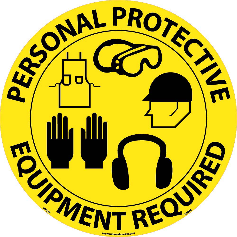 Personal Protective Equipment Required Walk On Floor Sign-eSafety Supplies, Inc