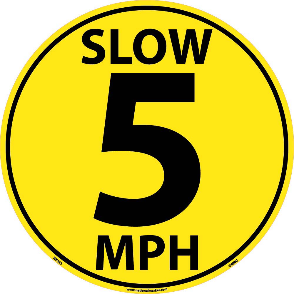Slow 5 Mph Walk On Floor Sign-eSafety Supplies, Inc