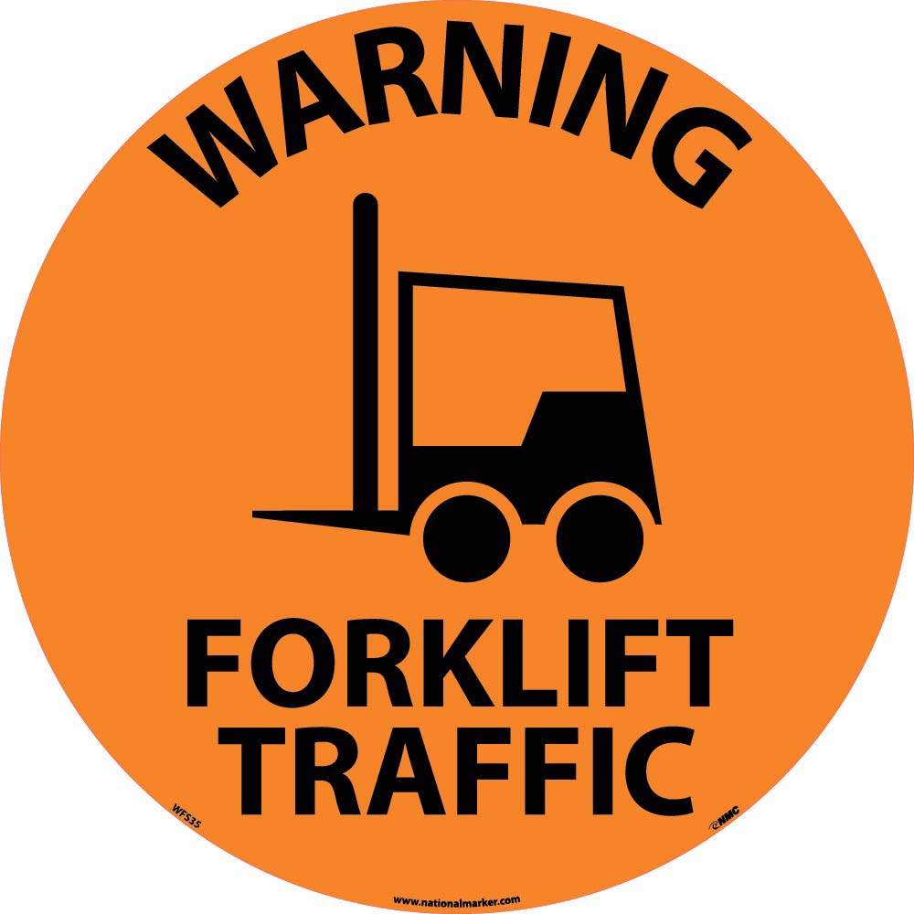 Warning Forklift Traffic Walk On Floor Sign-eSafety Supplies, Inc