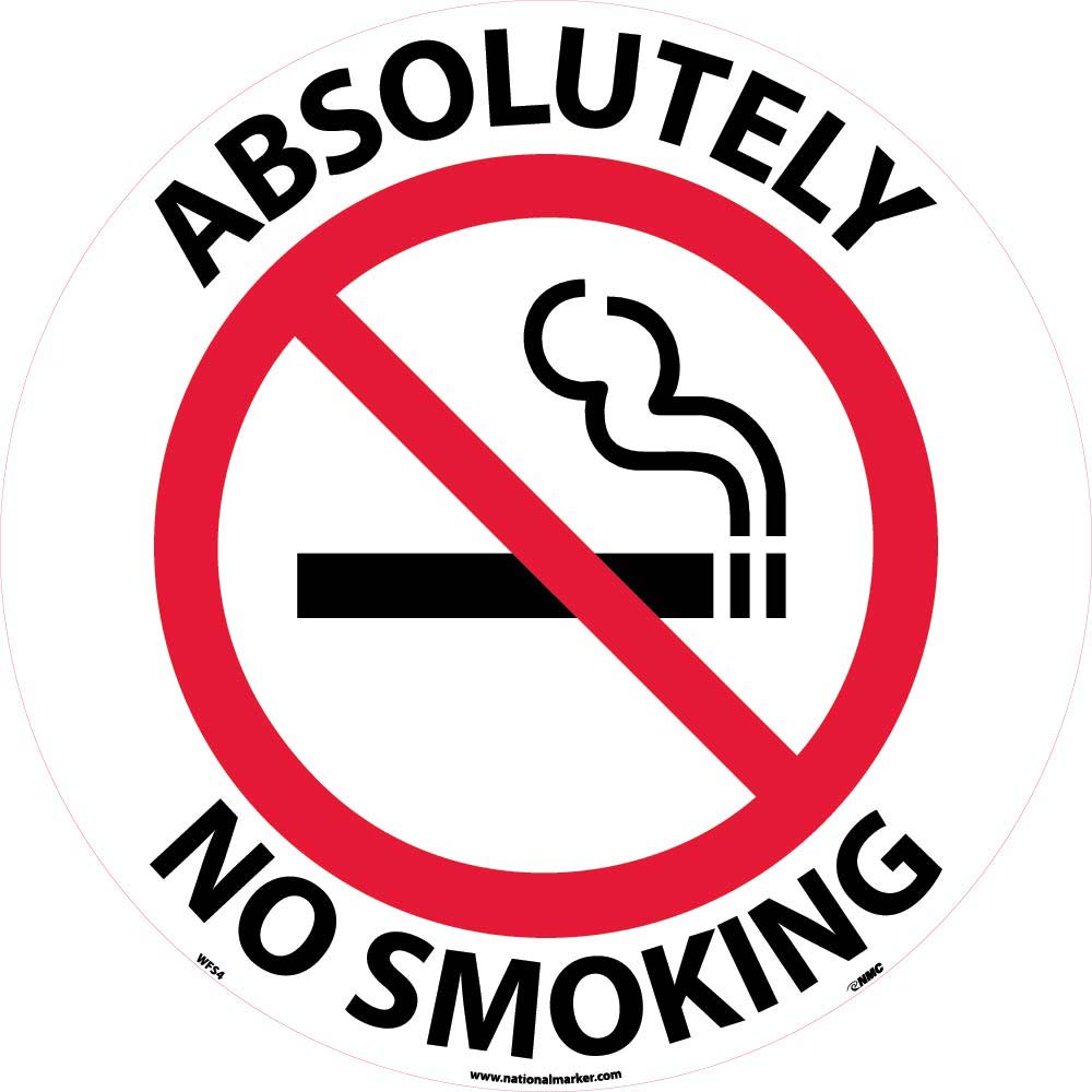 Absolutely No Smoking Walk On Floor Sign-eSafety Supplies, Inc