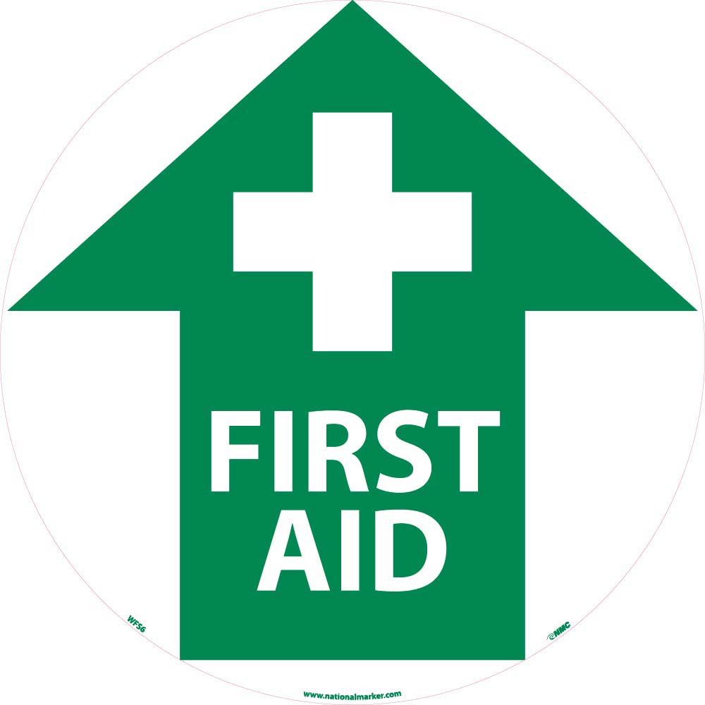 First Aid Walk On Floor Sign-eSafety Supplies, Inc