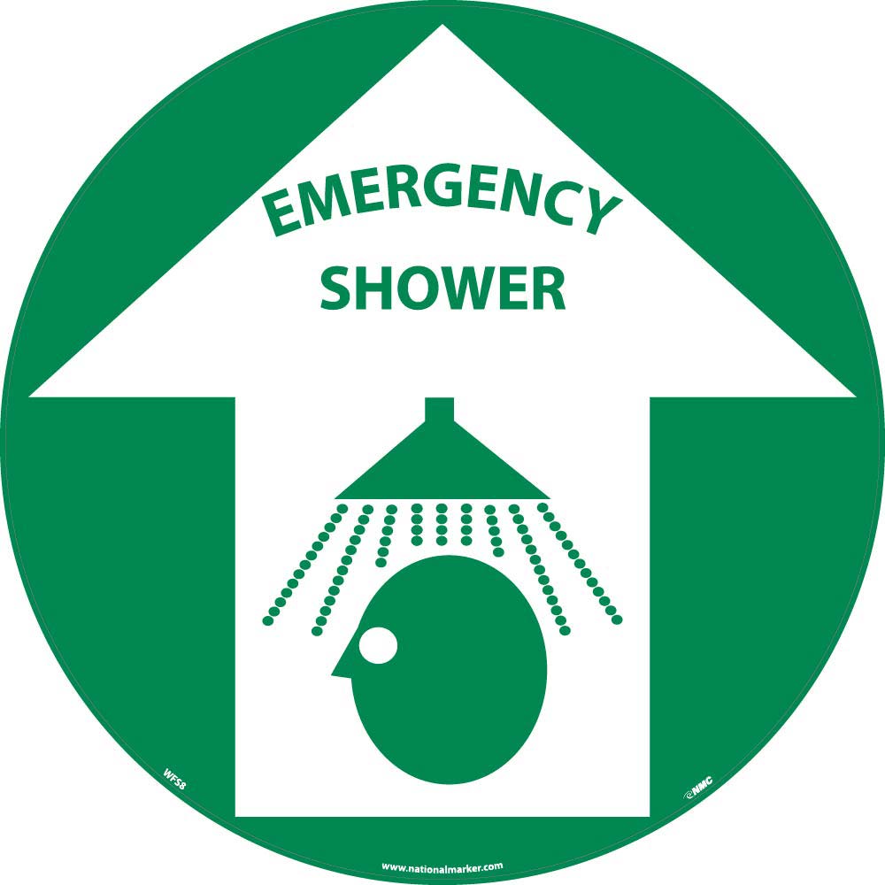 Emergency Shower Walk On Floor Sign-eSafety Supplies, Inc