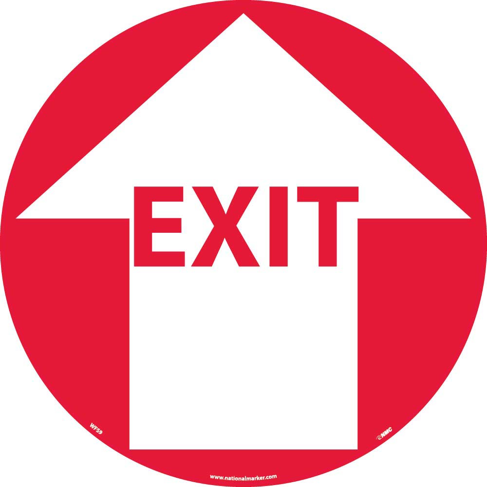Exit With Arrow Walk On Floor Sign-eSafety Supplies, Inc