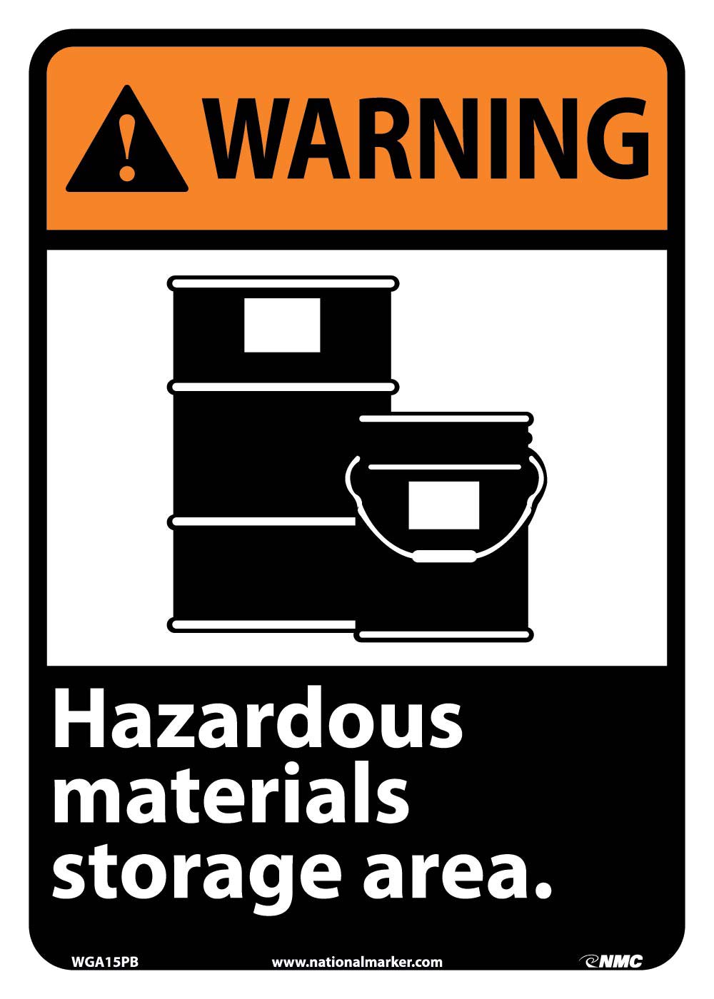 Warning Hazardous Materials Storage Area Sign-eSafety Supplies, Inc