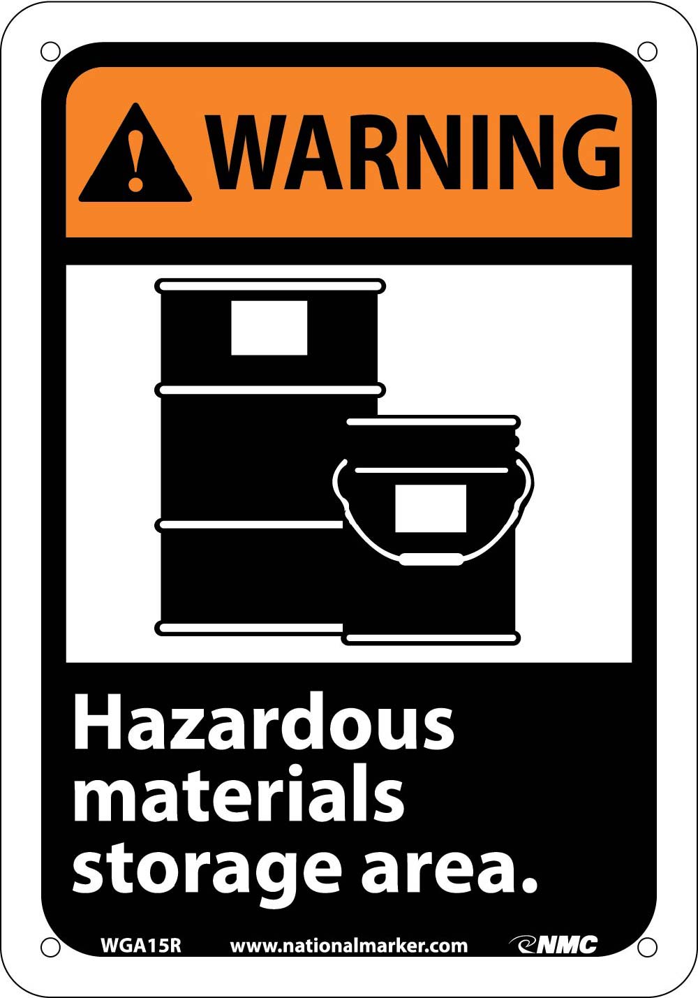 Warning Hazardous Materials Storage Area Sign-eSafety Supplies, Inc