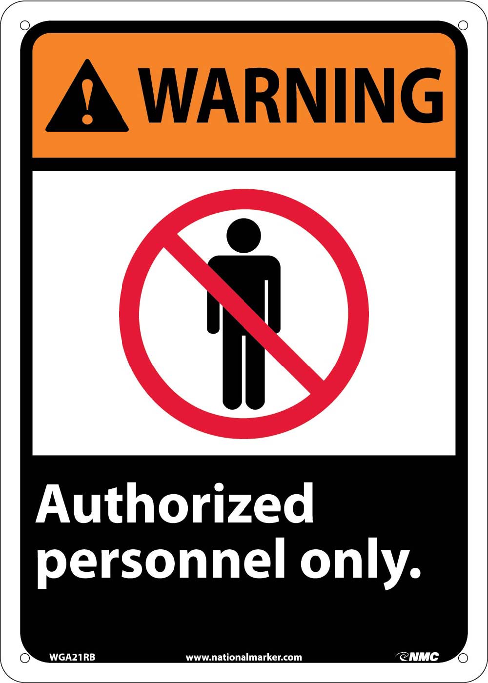 Warning Authorized Personnel Only Sign-eSafety Supplies, Inc