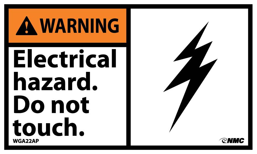 Warning Electrical Hazard Do Not Touch Label - 5 Pack-eSafety Supplies, Inc
