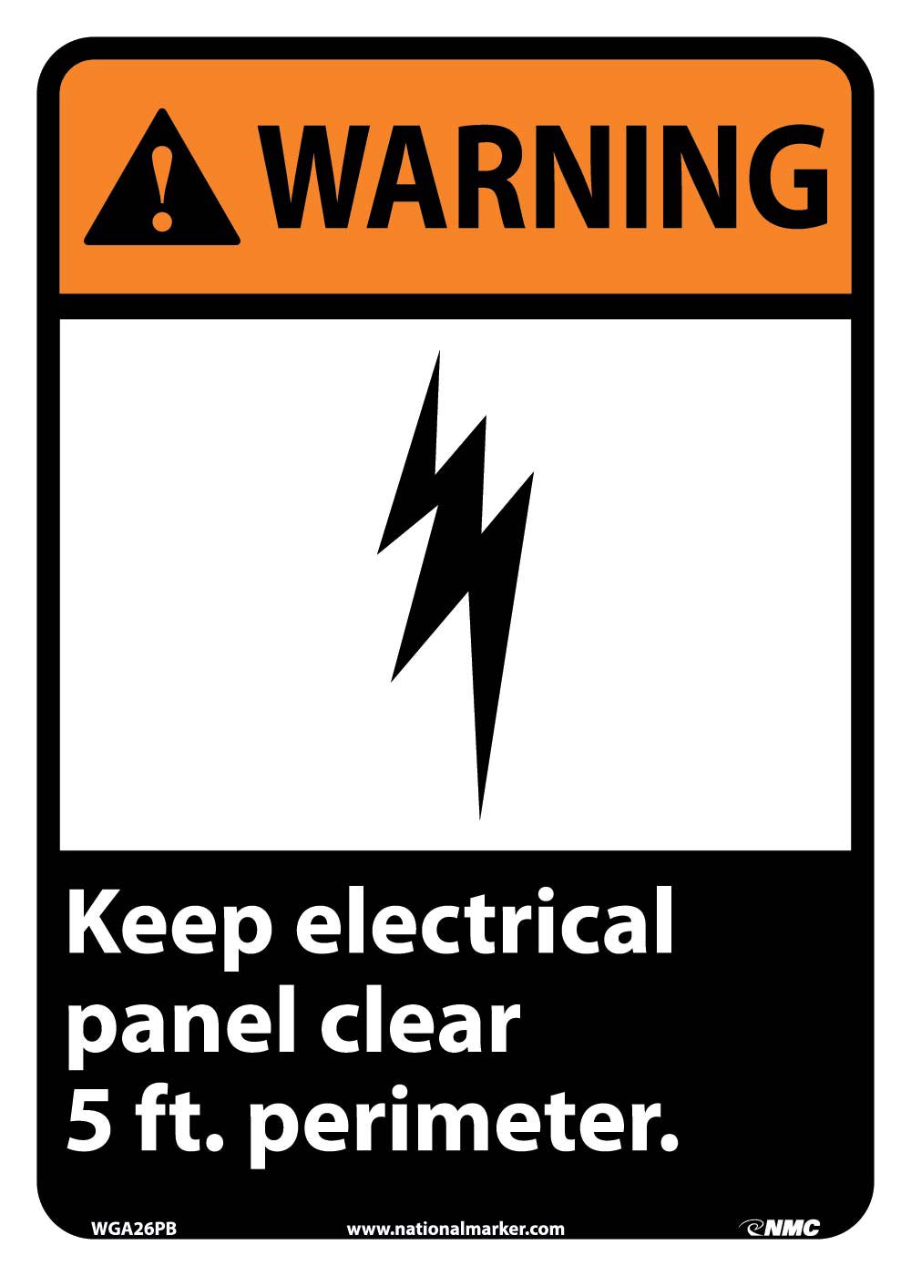 Warning Keep Electrical Panel Clear 5 Ft. Perimeter Sign-eSafety Supplies, Inc