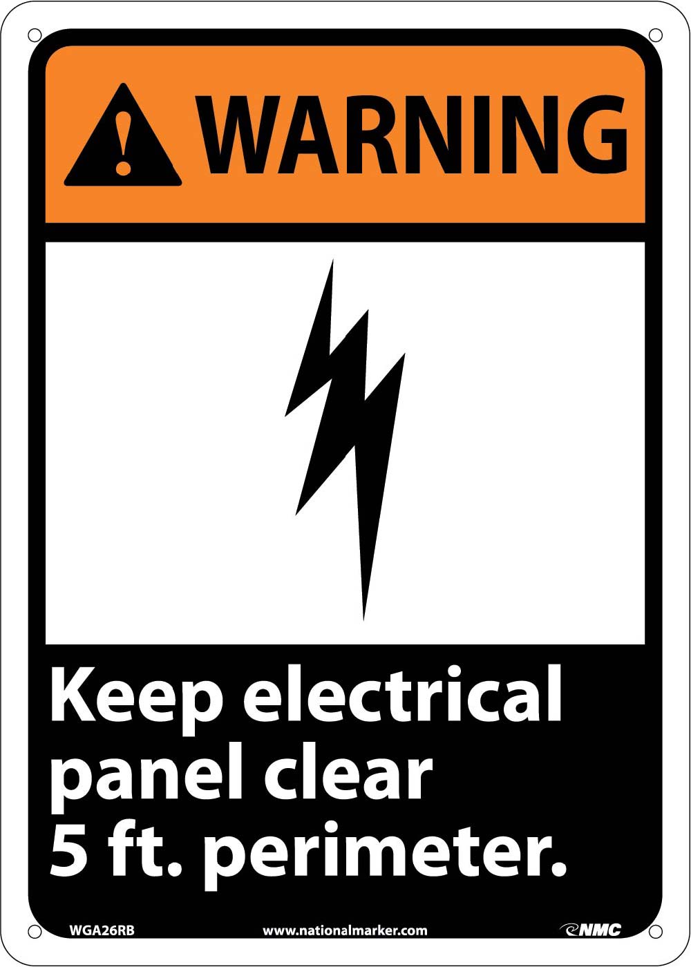 Warning Keep Electrical Panel Clear 5 Ft. Perimeter Sign-eSafety Supplies, Inc