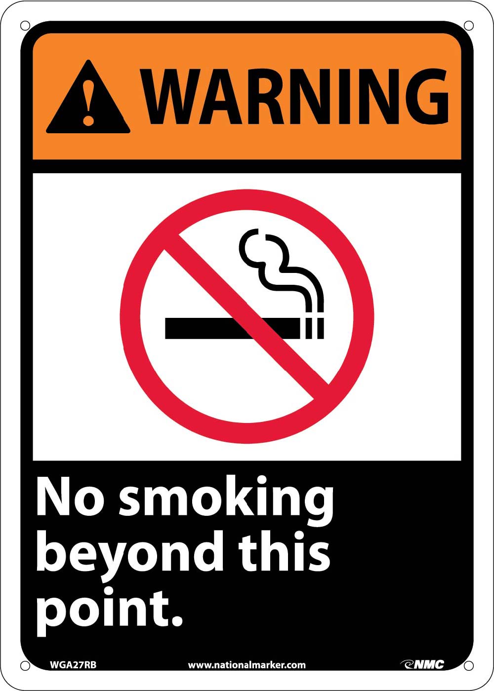 Warning No Smoking Beyond This Point Sign-eSafety Supplies, Inc