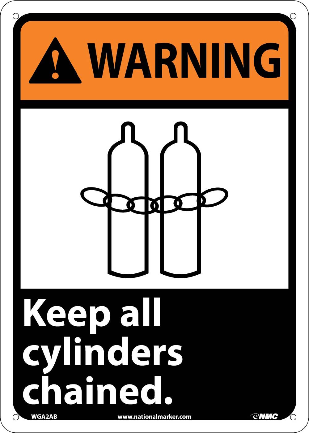 Warning Keep All Cylinders Chained Sign-eSafety Supplies, Inc
