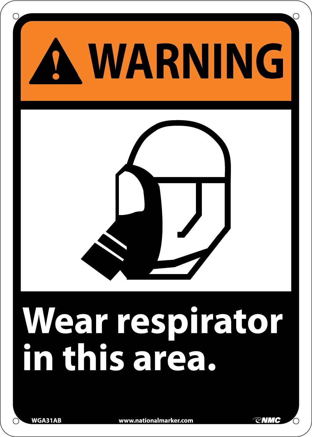 Warning Wear Respirator In This Area Sign-eSafety Supplies, Inc