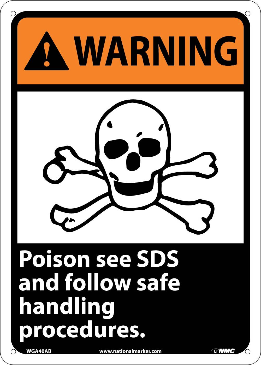 Warning Poison Follow Safety Procedures Sign-eSafety Supplies, Inc