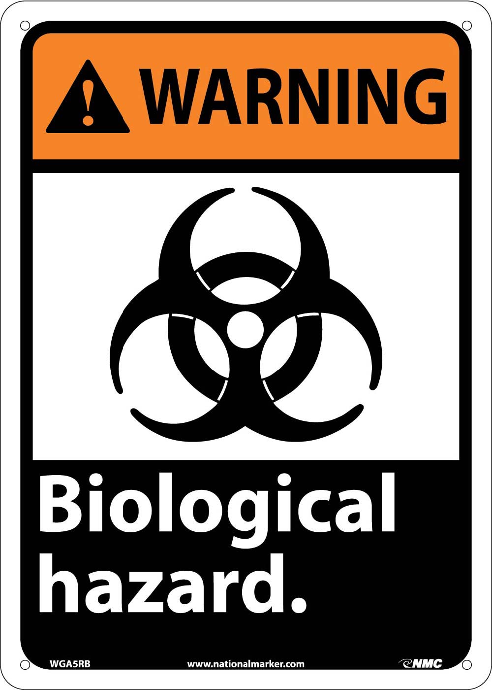 Warning Biological Hazard Sign-eSafety Supplies, Inc