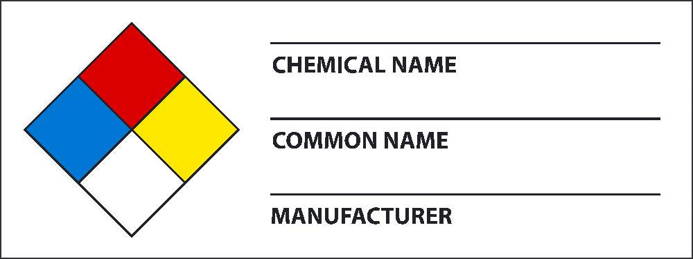 Nfpa Chemical Write-On Warning Label - Roll-eSafety Supplies, Inc