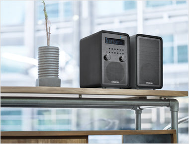 Sangean-FM / AM / Bluetooth Wooden Cabinet Receiver Compatible with SP-40 Slave Speaker-eSafety Supplies, Inc
