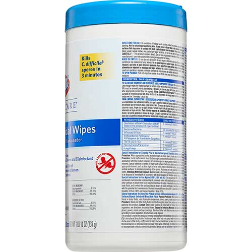 Clorox Healthcare® Bleach Germicidal Wipes Canister (70 Wipes)-eSafety Supplies, Inc