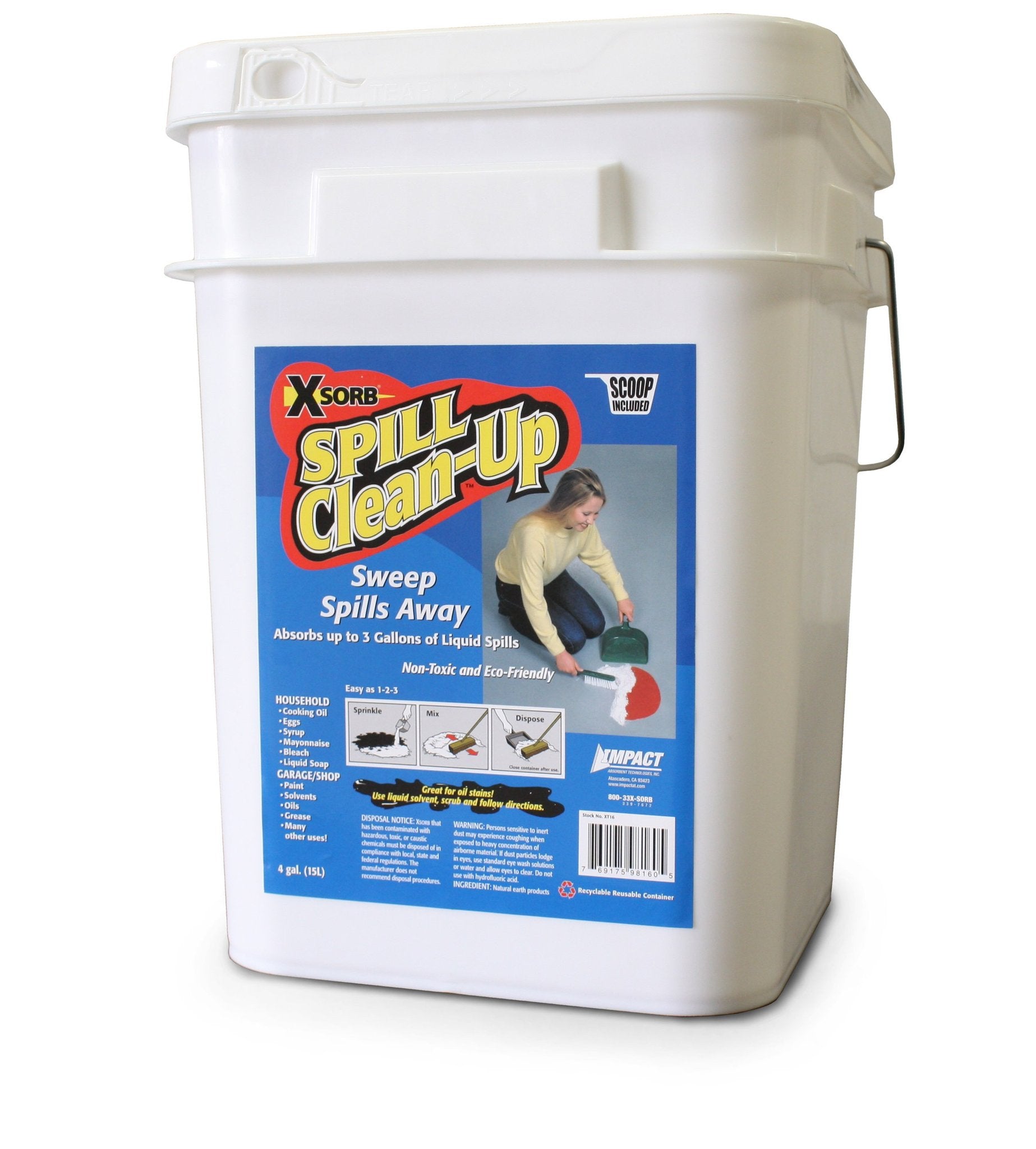 XSORB Universal Spill Clean-Up Pail 4 gal. with Scoop - 1 PAIL-eSafety Supplies, Inc