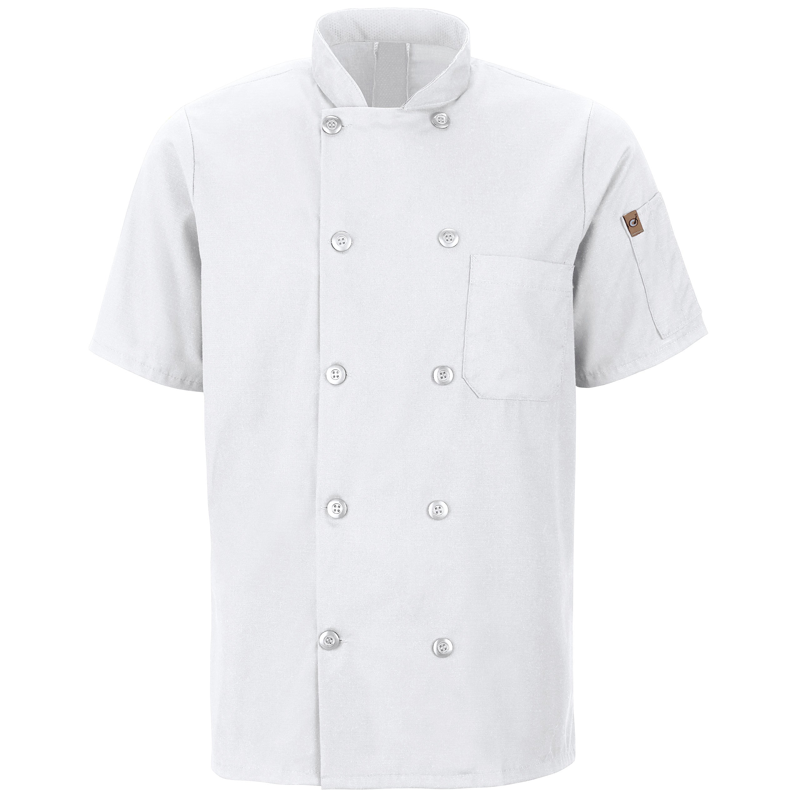 Men's Short Sleeve Chef Coat with OilBlok + MIMIX 046X - White-eSafety Supplies, Inc